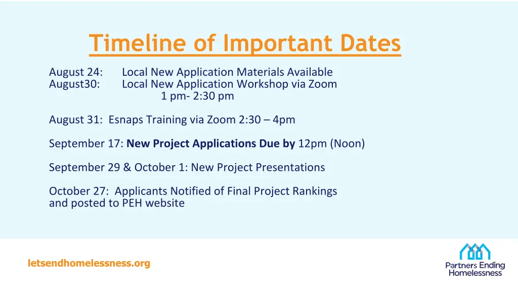 timeline of important dates