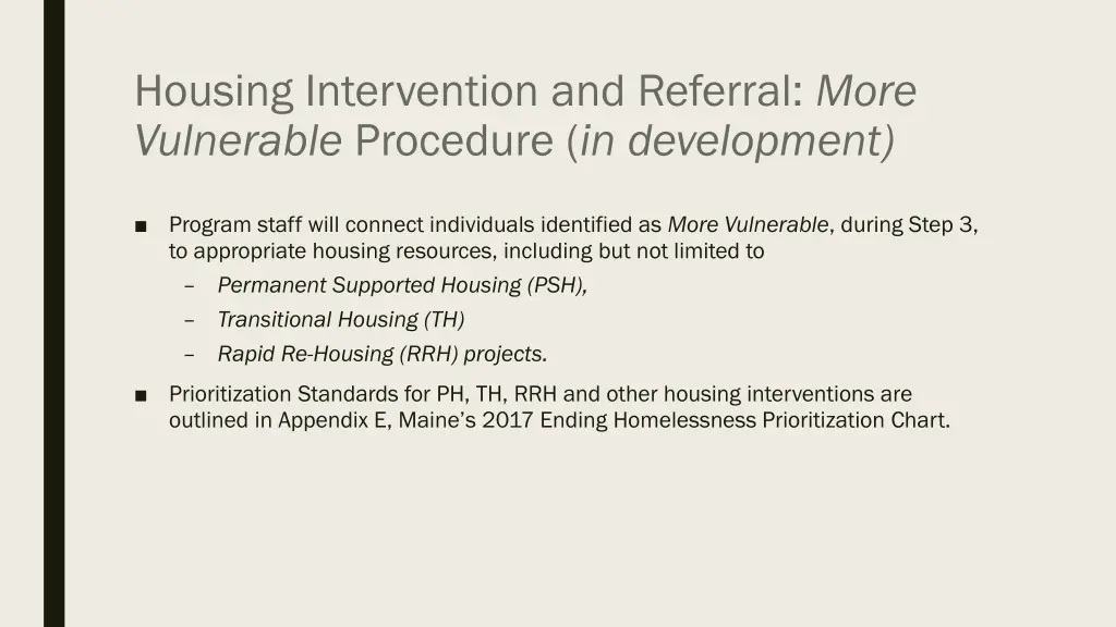 housing intervention and referral more vulnerable