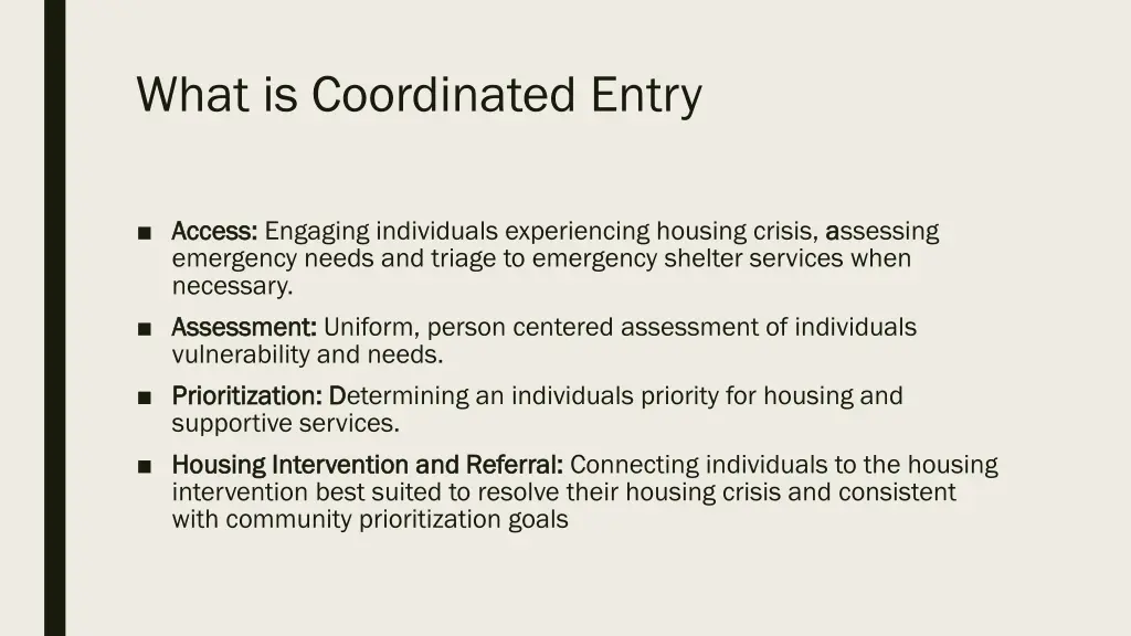 what is coordinated entry 1