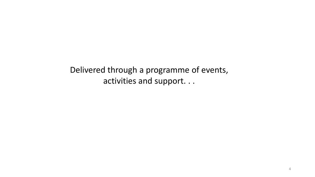 delivered through a programme of events