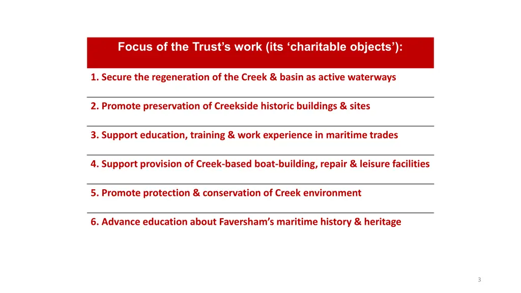 focus of the trust s work its charitable objects