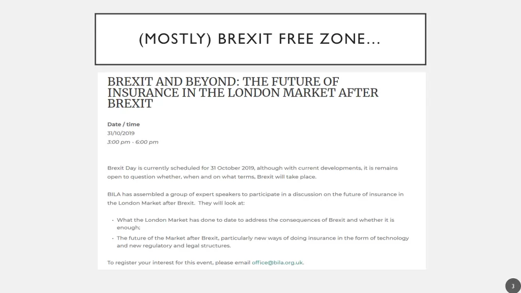 mostly brexit free zone