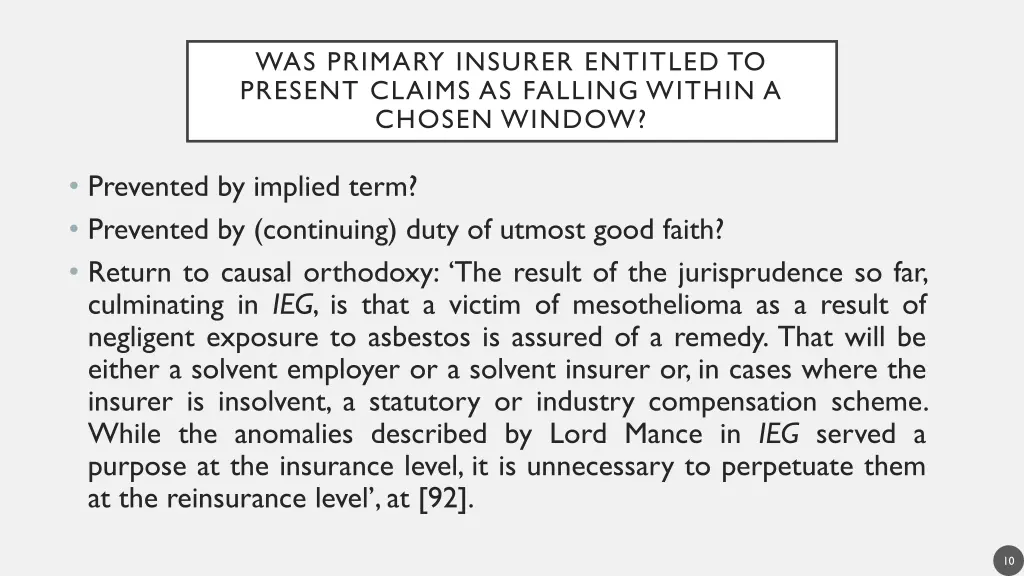 was primary insurer entitled to present claims