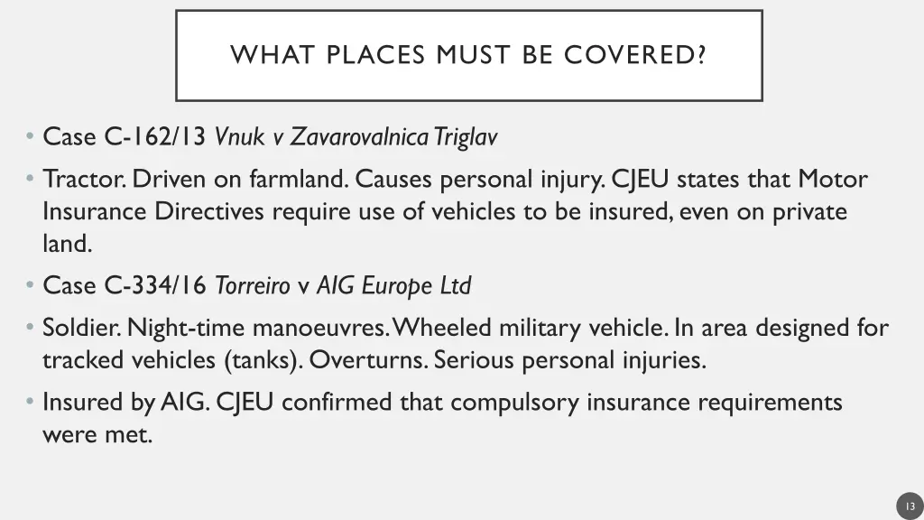 what places must be covered