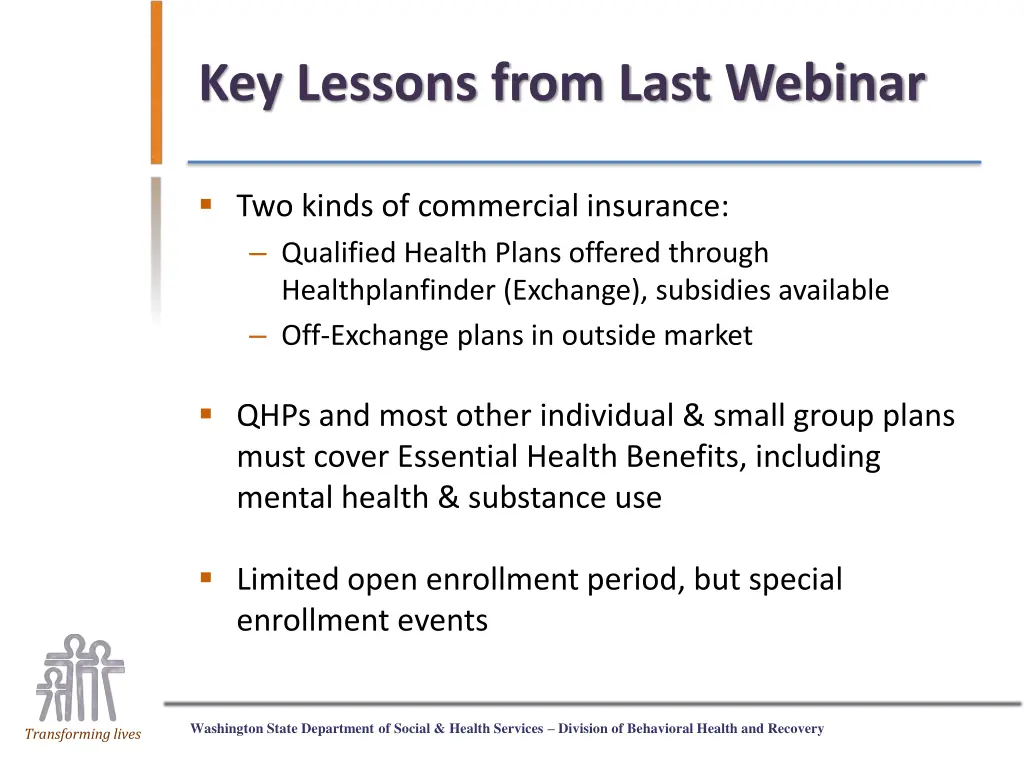 key lessons from last webinar