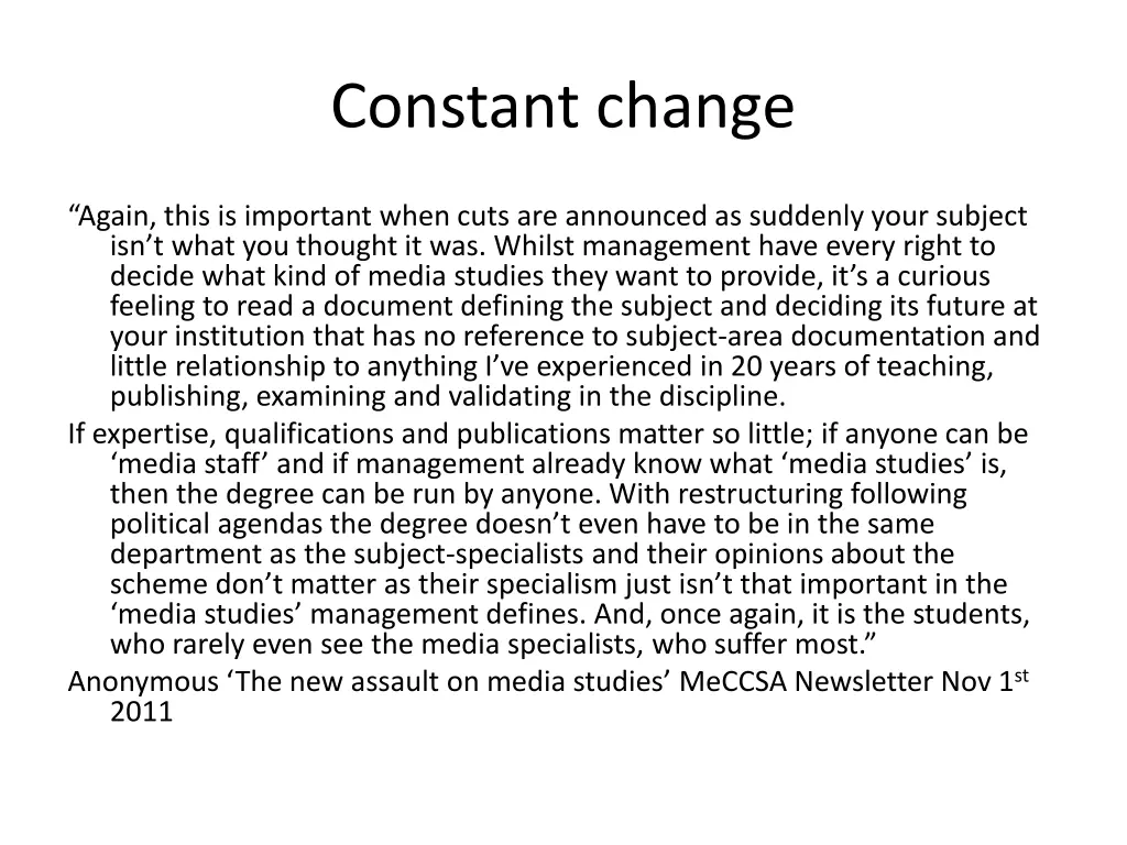 constant change