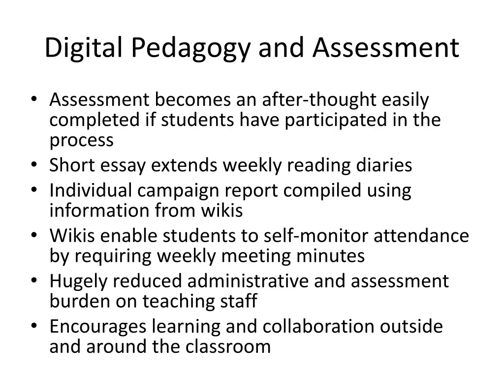 digital pedagogy and assessment