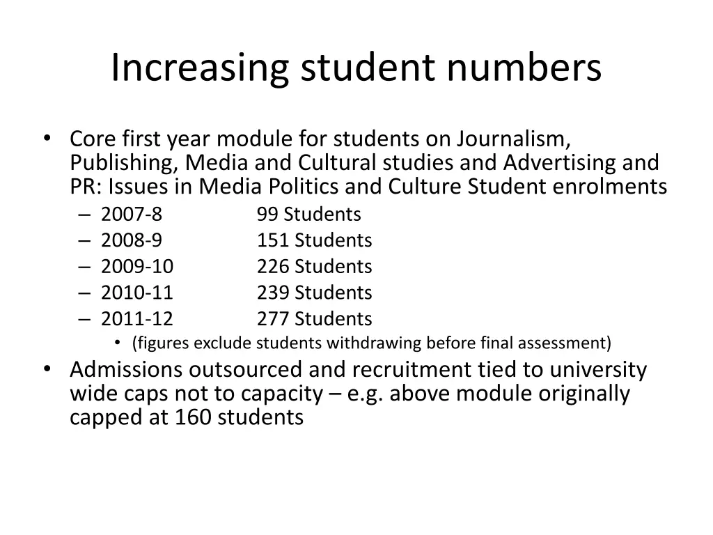increasing student numbers