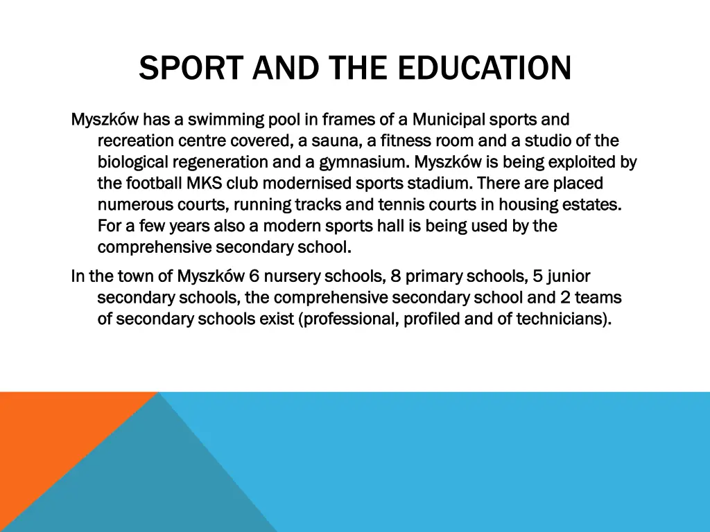 sport and the education
