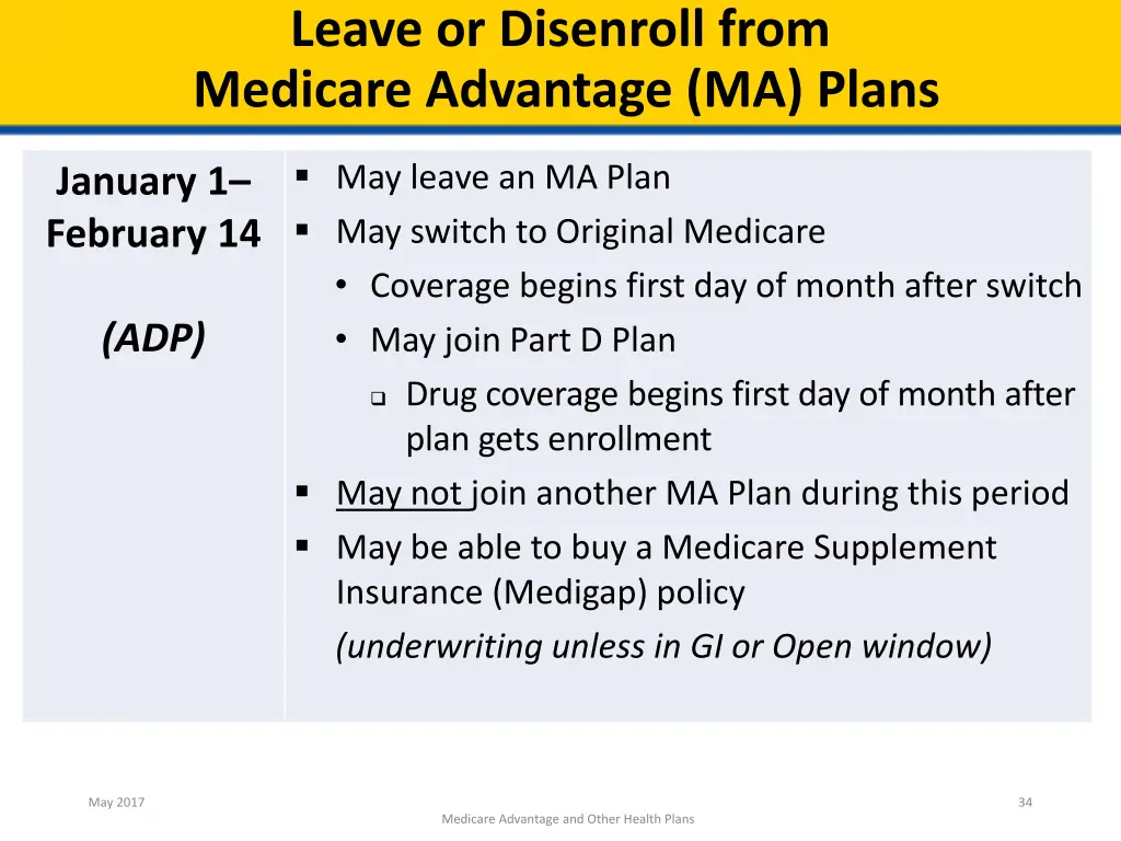 leave or disenroll from medicare advantage