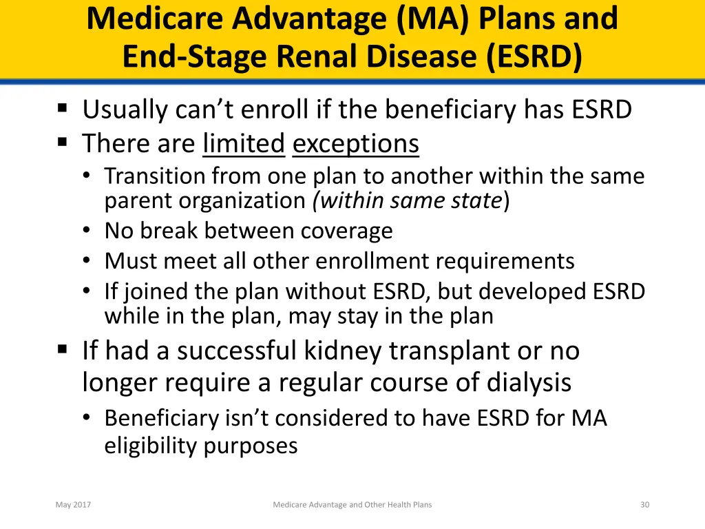 medicare advantage ma plans and end stage renal