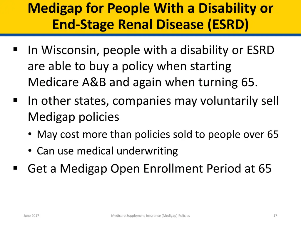 medigap for people with a disability or end stage