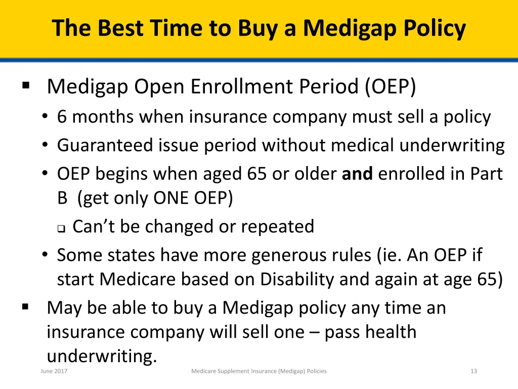 the best time to buy a medigap policy