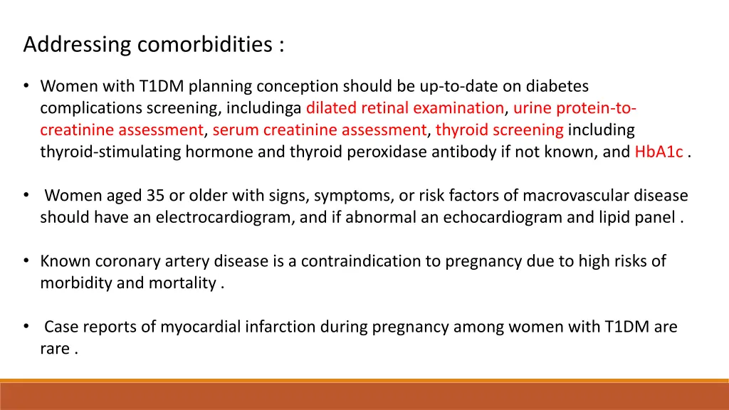 addressing comorbidities