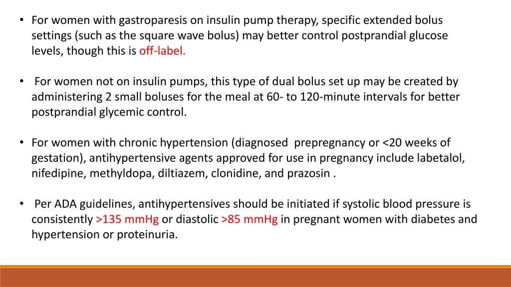 for women with gastroparesis on insulin pump
