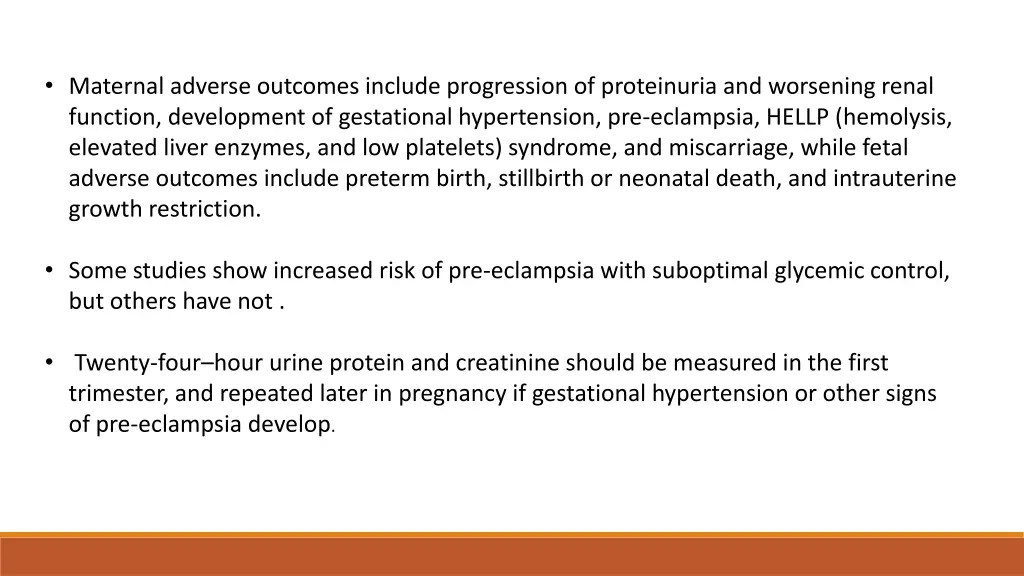 maternal adverse outcomes include progression
