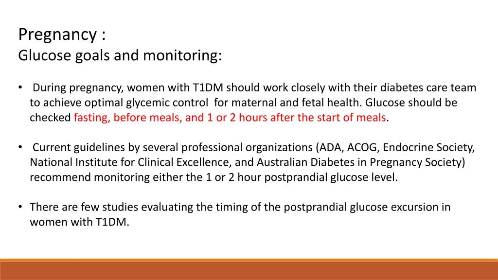 pregnancy glucose goals and monitoring