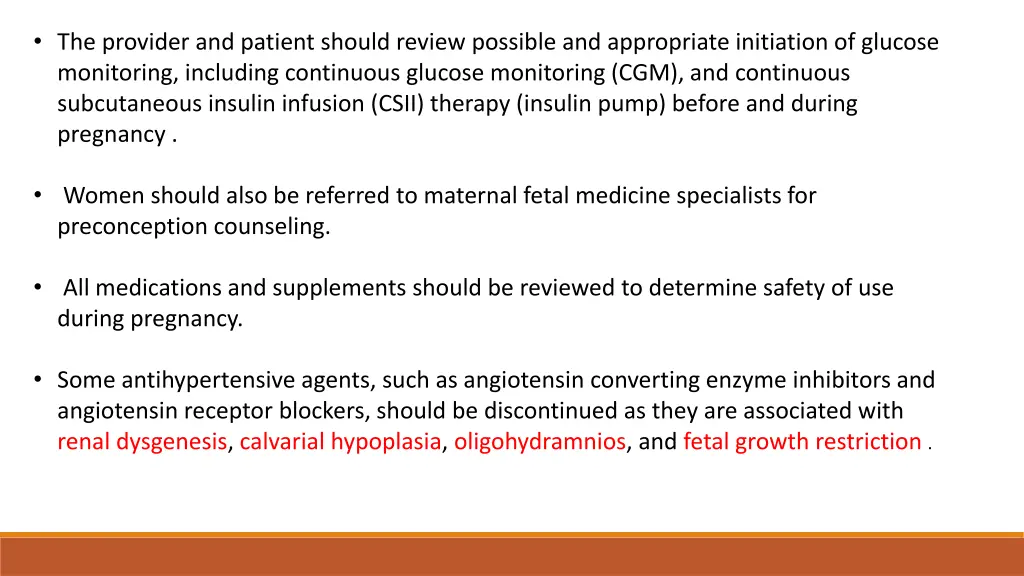 the provider and patient should review possible