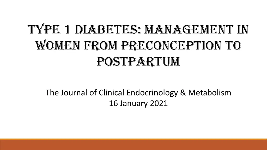 type 1 diabetes management in women from