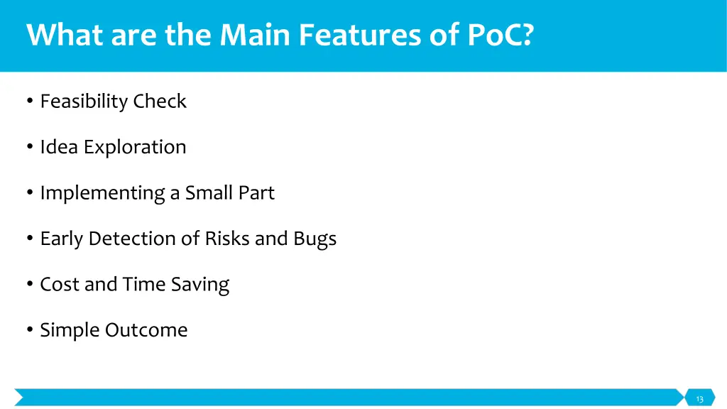 what are the main features of poc