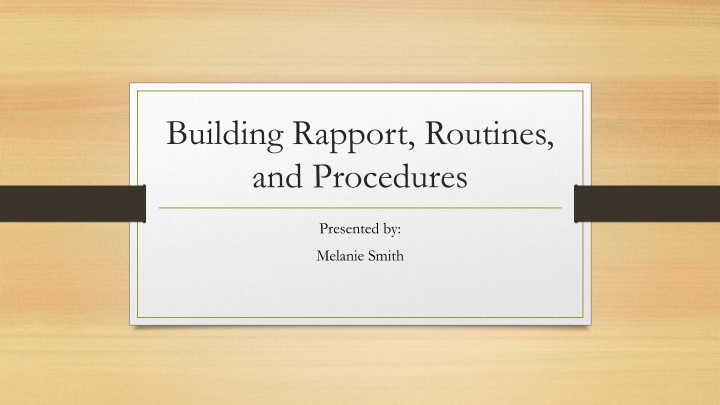 building rapport routines and procedures
