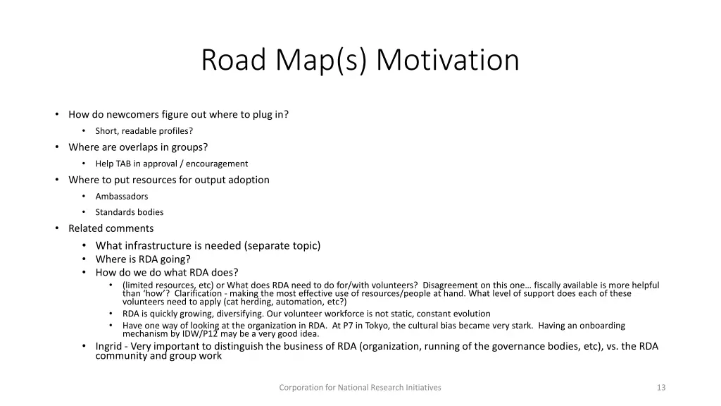 road map s motivation 1