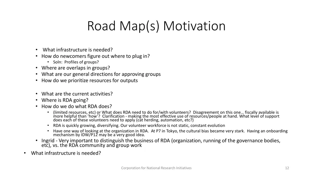 road map s motivation