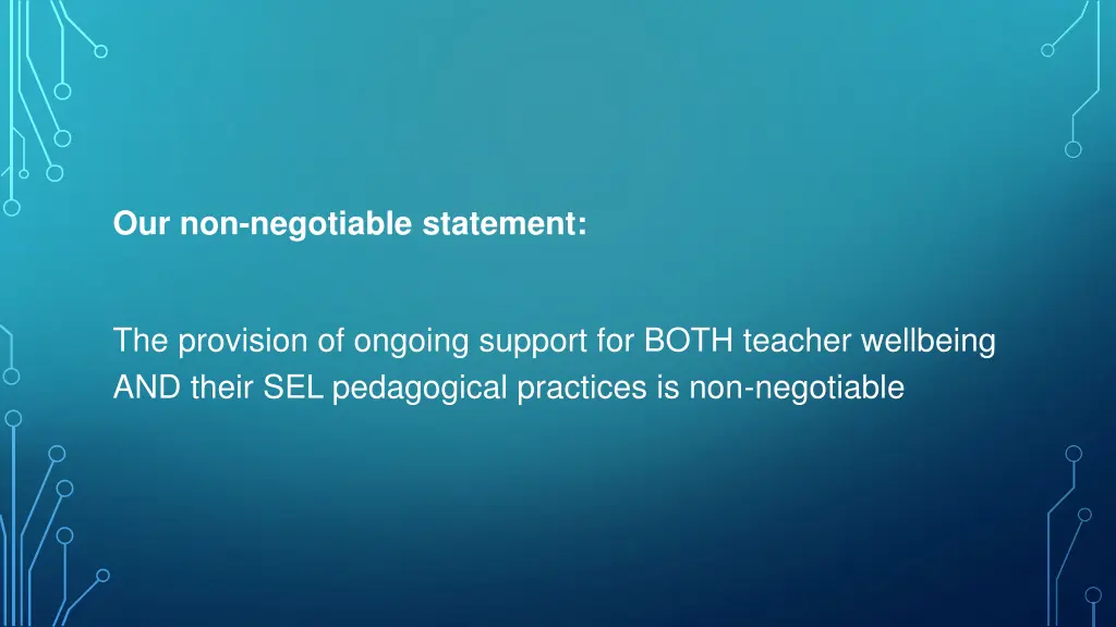 our non negotiable statement