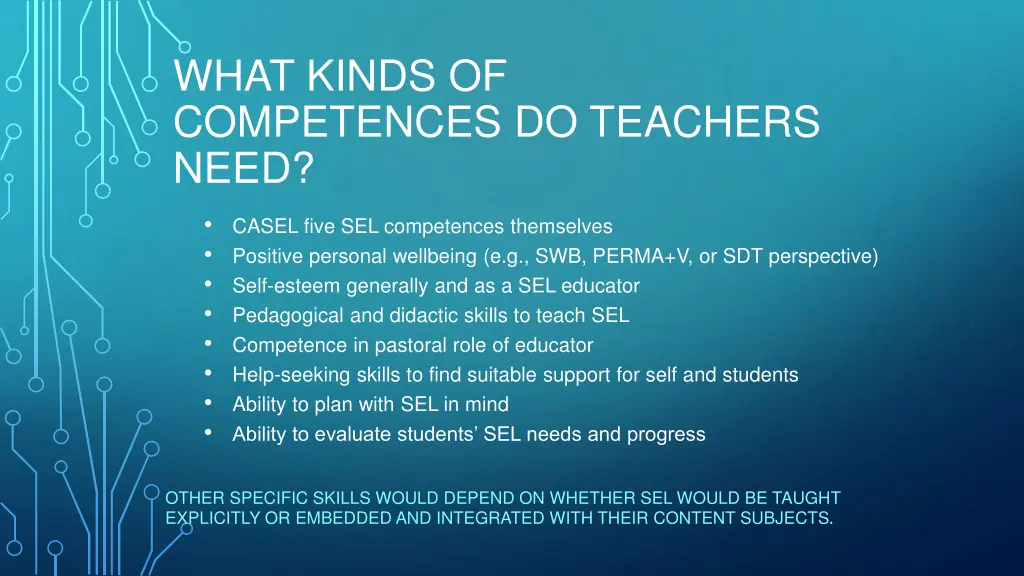 what kinds of competences do teachers need