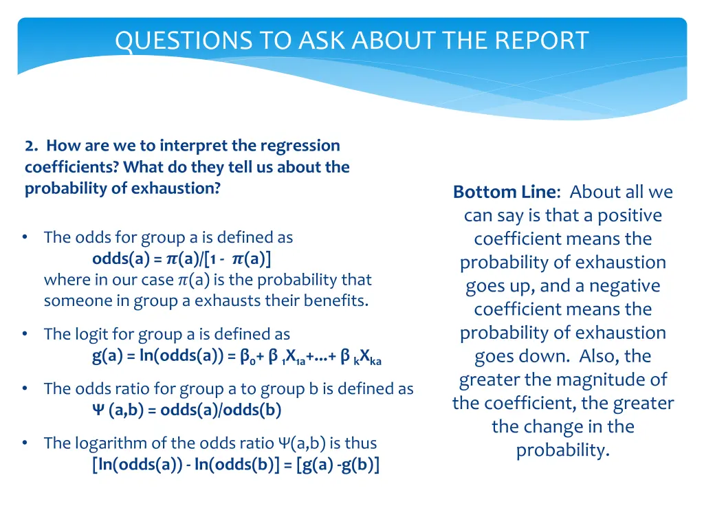 questions to ask about the report 1