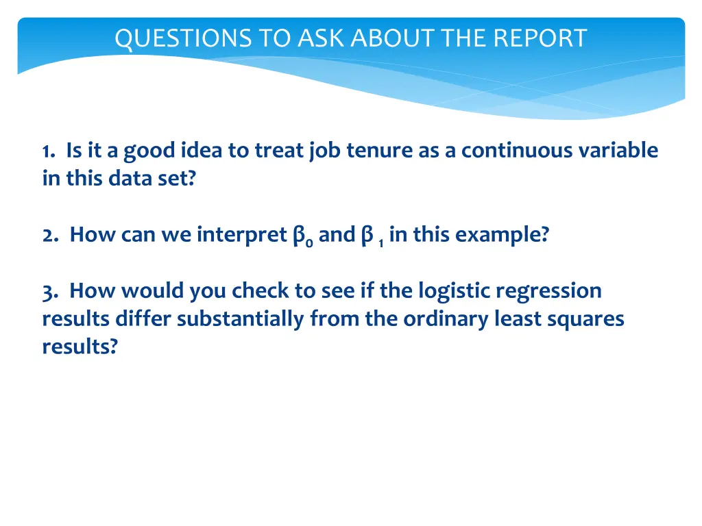 questions to ask about the report 2