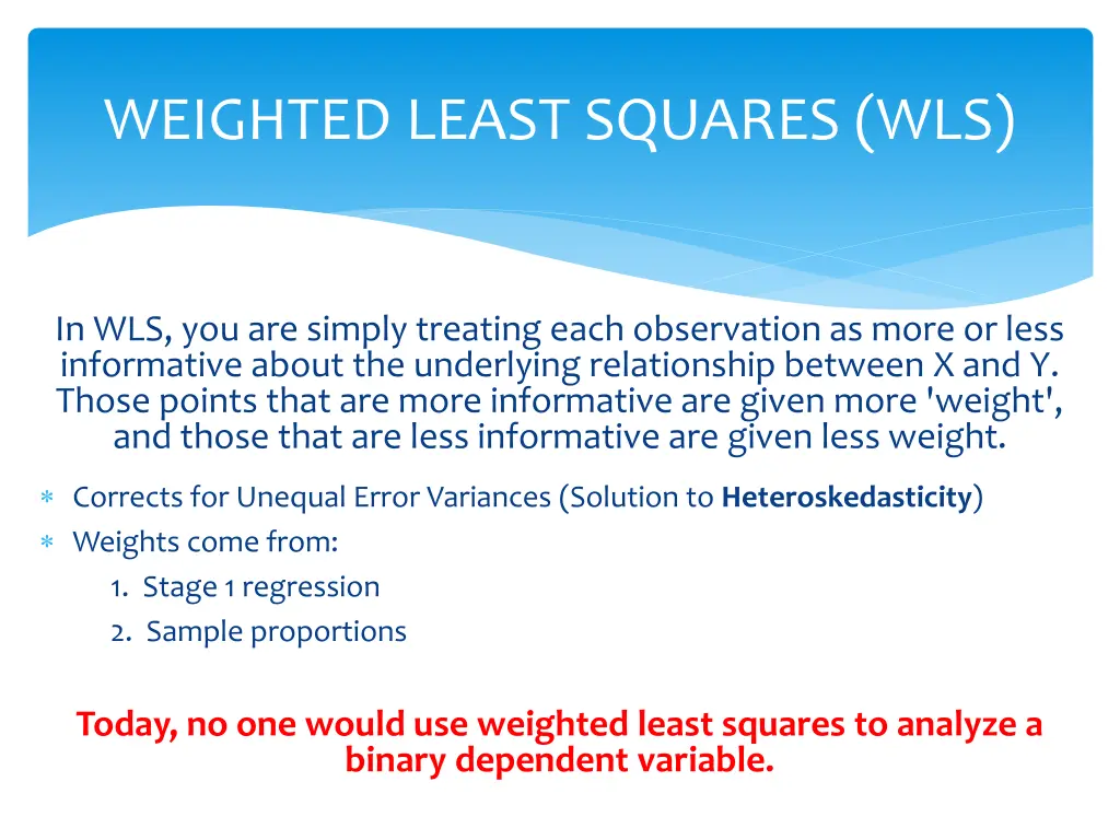 weighted least squares wls