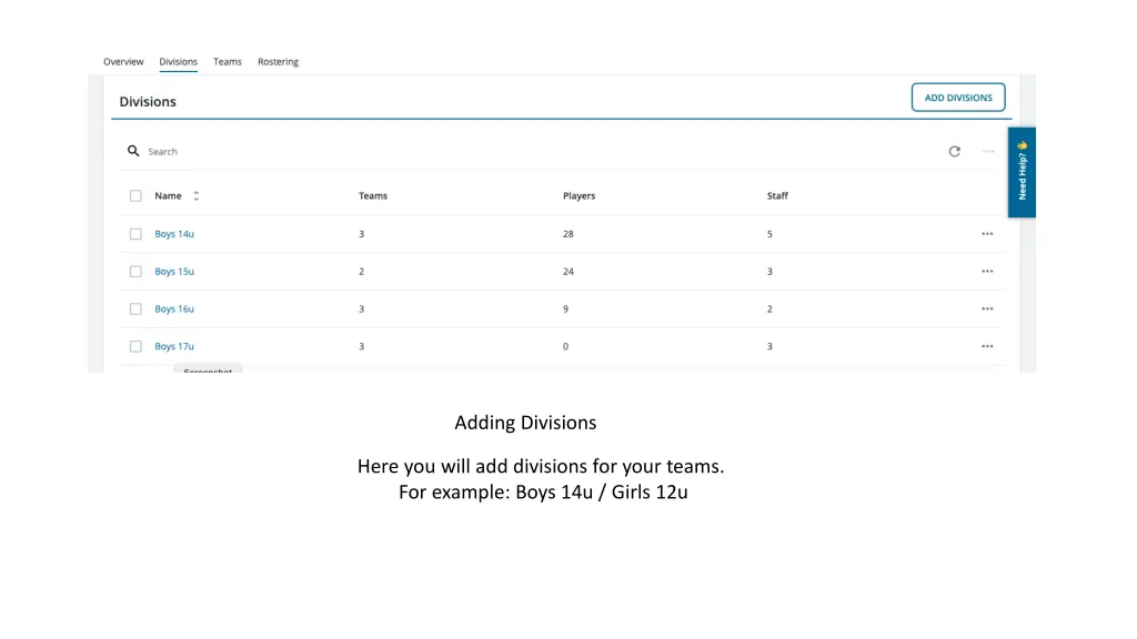 adding divisions