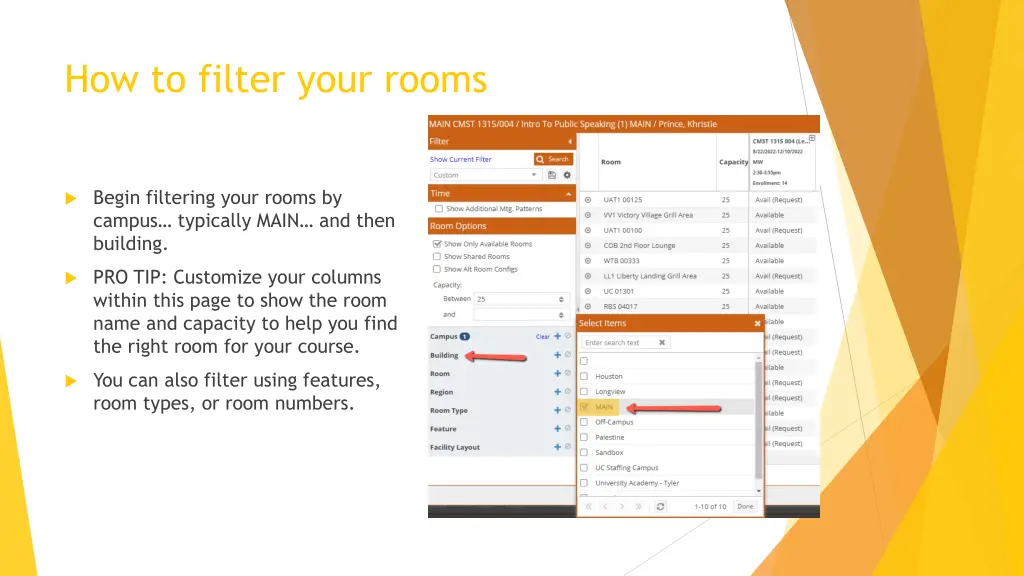 how to filter your rooms
