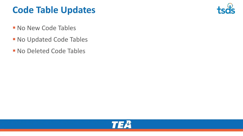 code table updates