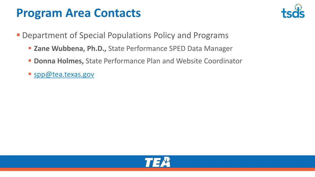 program area contacts