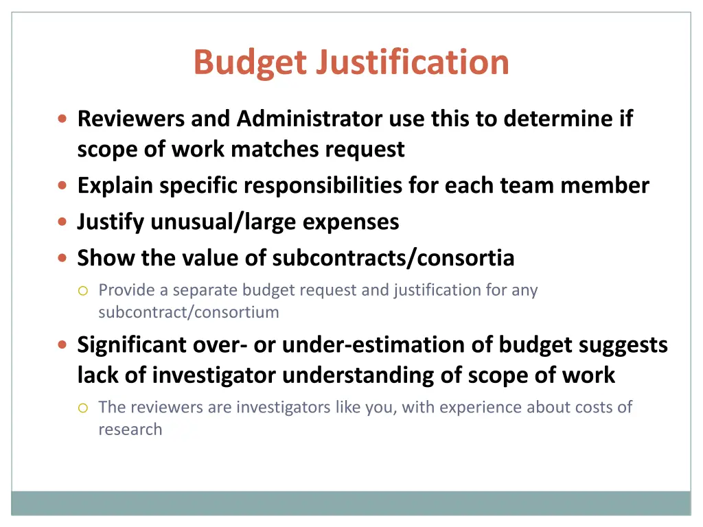 budget justification