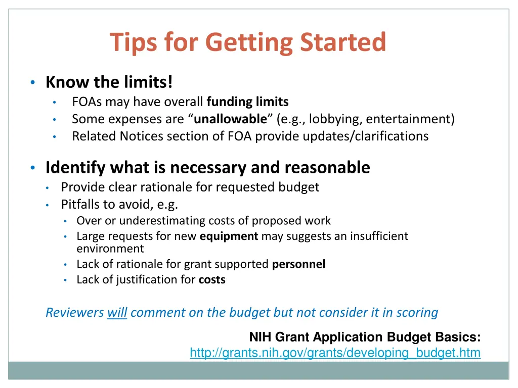 tips for getting started