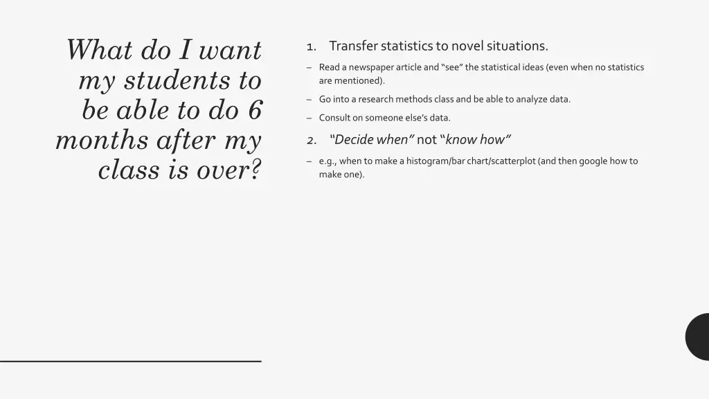 what do i want my students to be able