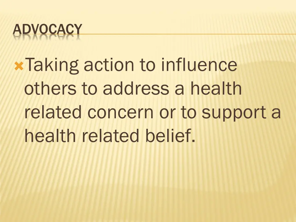 advocacy