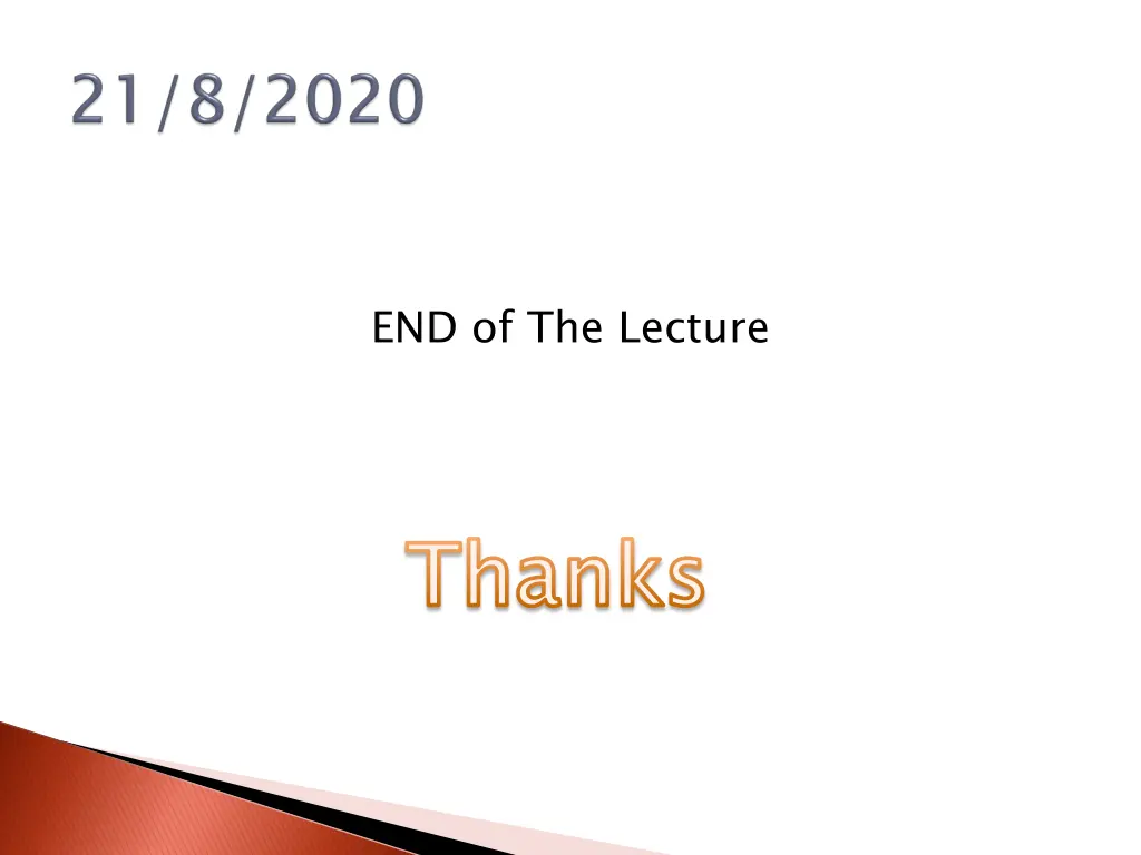 end of the lecture 1