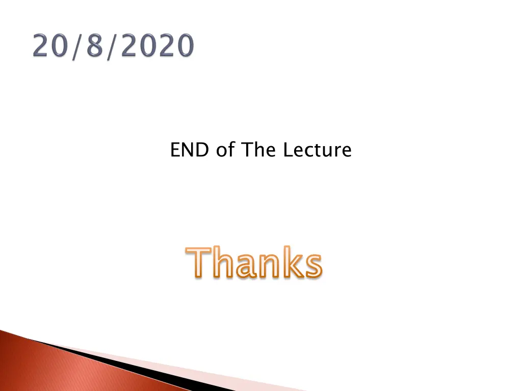 end of the lecture