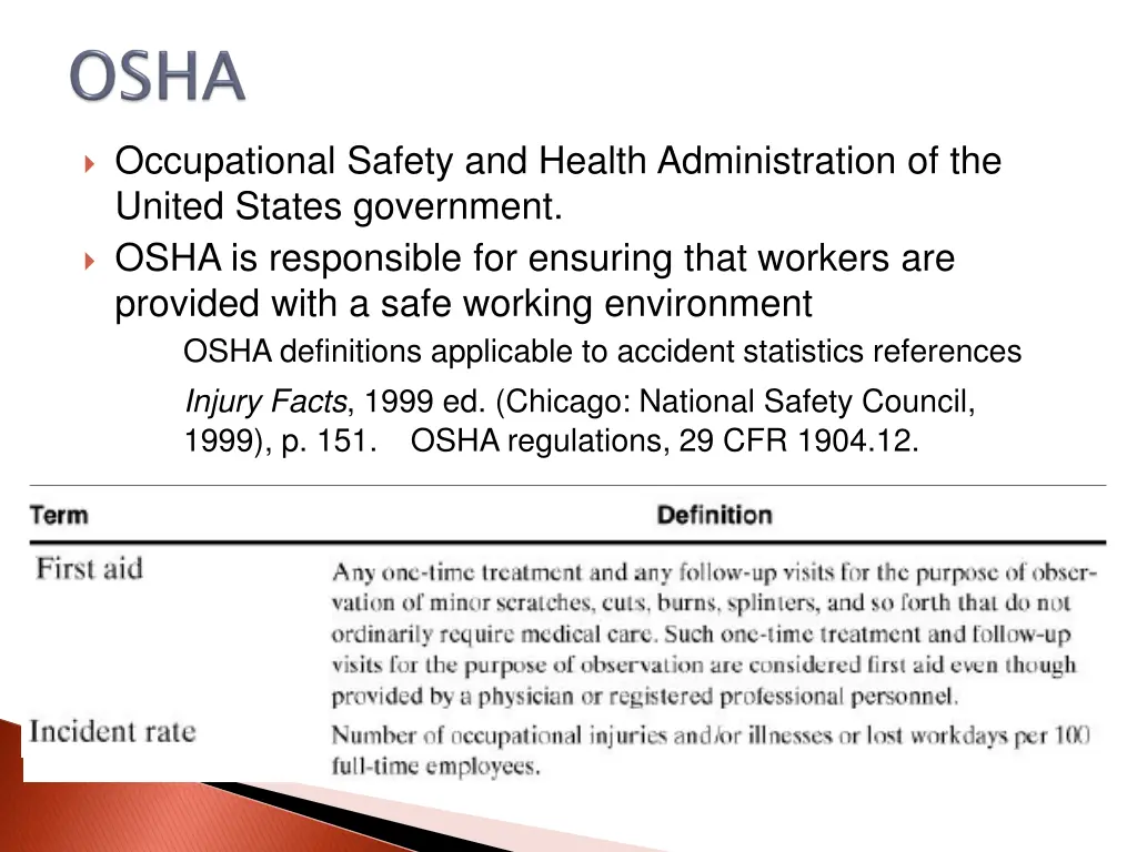 occupational safety and health administration