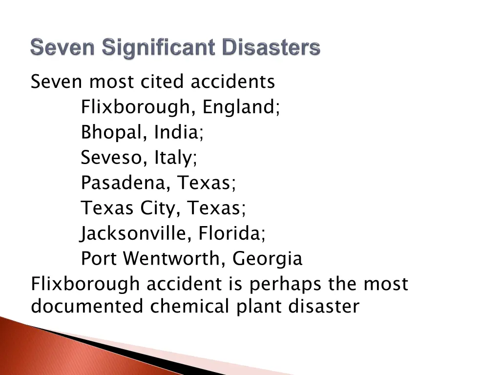 seven most cited accidents flixborough accident
