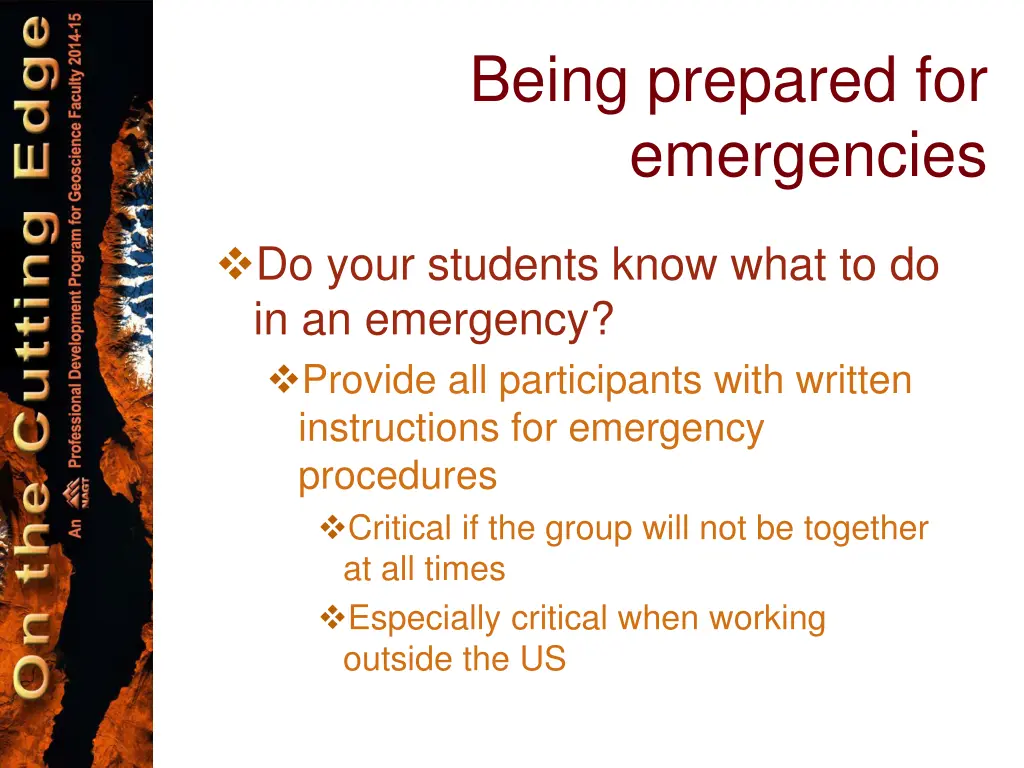 being prepared for emergencies 1