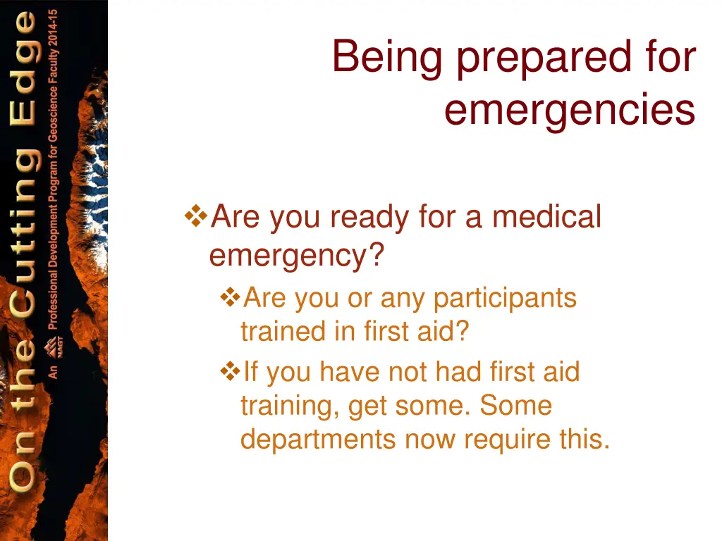 being prepared for emergencies 3