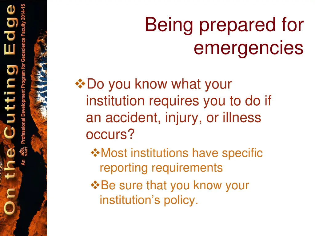 being prepared for emergencies 6