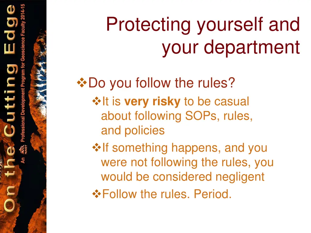 protecting yourself and your department 1