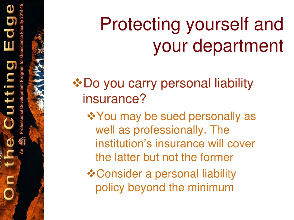 protecting yourself and your department 2
