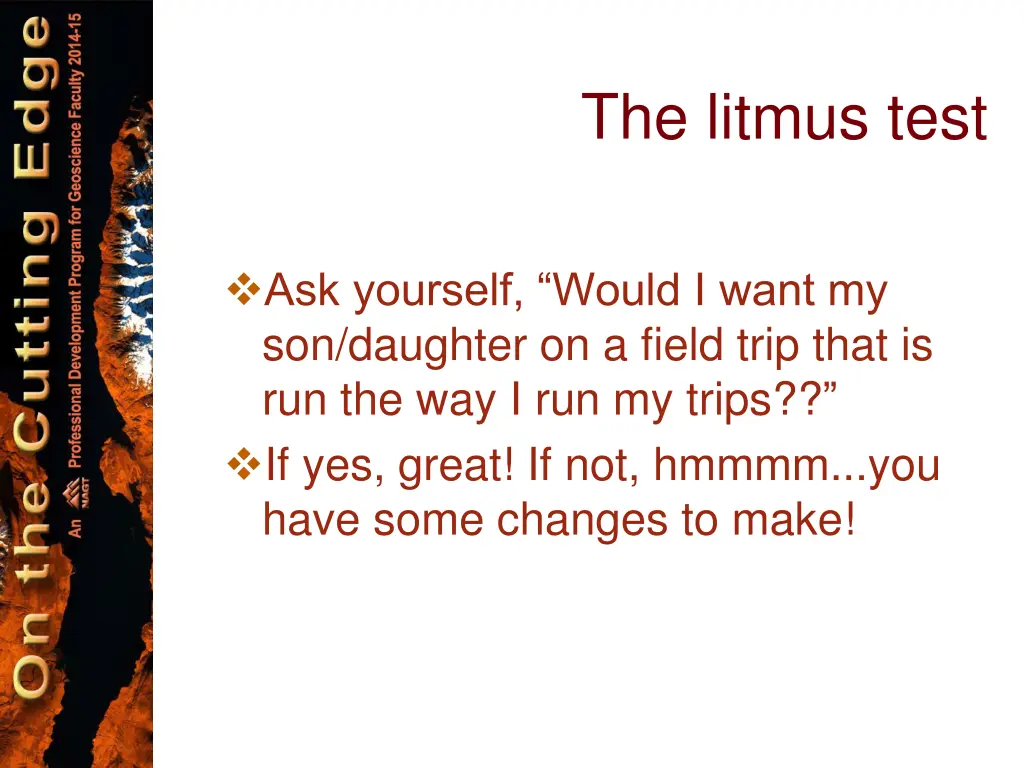 the litmus test